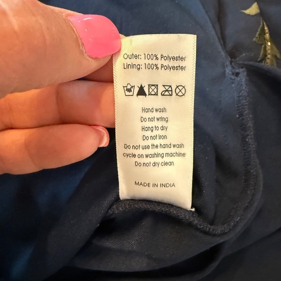 Frock & Frill Navy Pink Bird Floral Embroidered Beaded Maxi Dress - 45624 - Picture 12 of 13